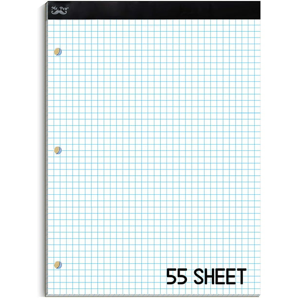 9" x 7" Unpunched School Office Exercise Graph Paper Double Sided 5mm Squares